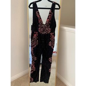 Free People Black printed Jumpsuit